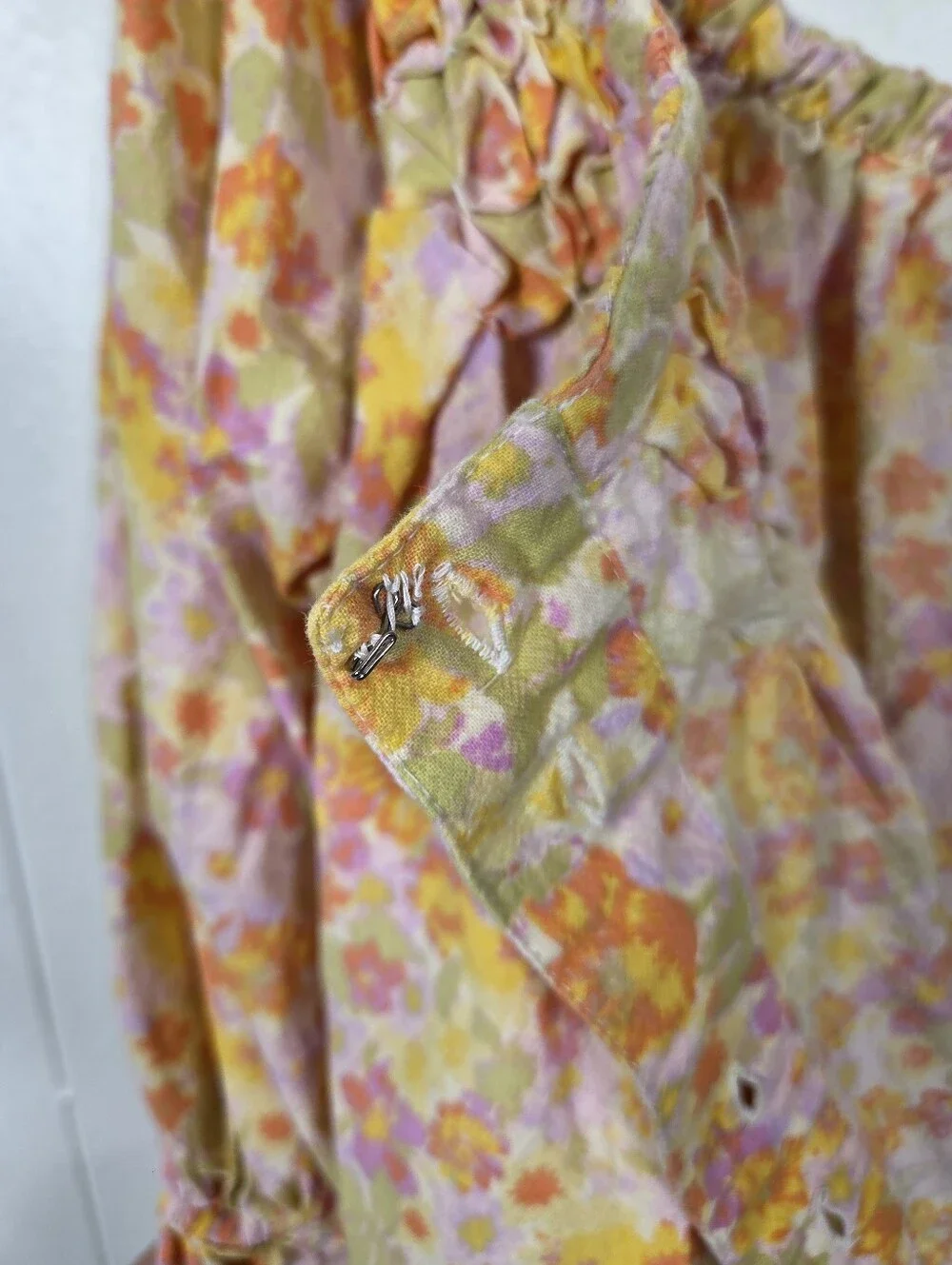 Free People Off-shoulder Floral Cropped Blouse Size XS Oversized